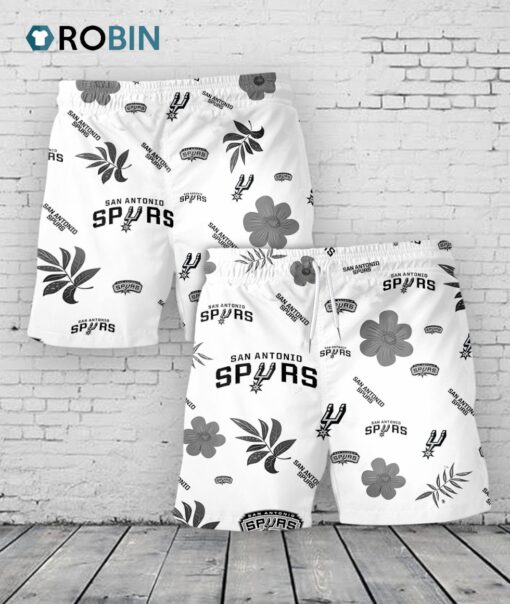 San Antonio Spurs Hawaiian Shorts Tropical Beach