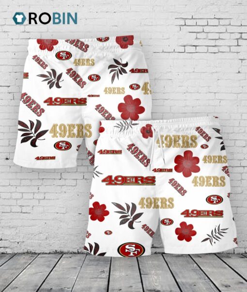 San Francisco 49ers Hawaiian Shorts Tropical Beach