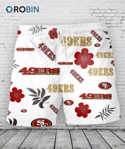 San Francisco 49ers Hawaiian Shorts Tropical Beach
