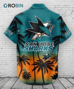 San Jose Sharks Hawaiian Shirt Coconut Tree