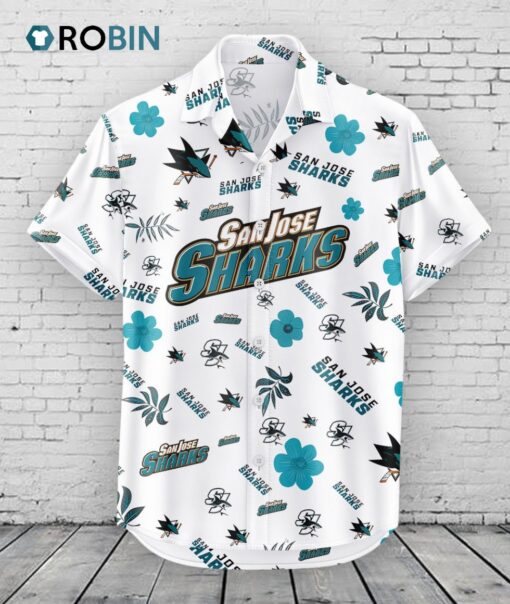 San Jose Sharks Hawaiian Shirt Tropical Beach