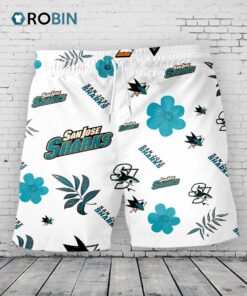 San Jose Sharks Hawaiian Shorts Tropical Beach