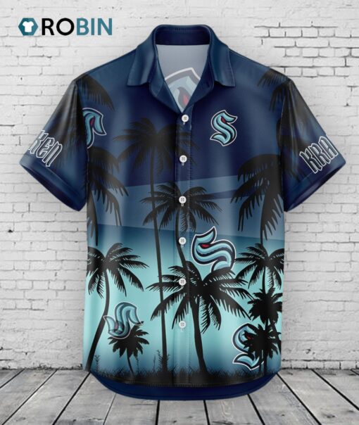Seattle Kraken Hawaiian Shirt Coconut Tree