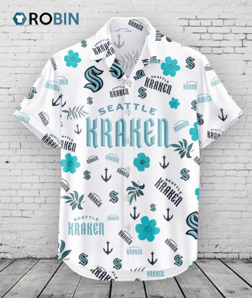 Seattle Kraken Hawaiian Shirt Tropical Beach