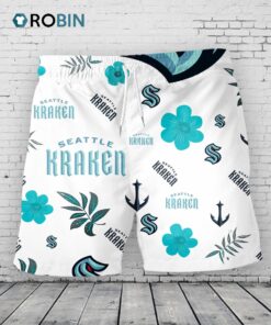 Seattle Kraken Hawaiian Shorts Tropical Beach