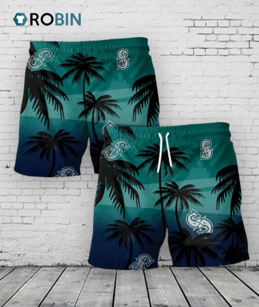 Seattle Mariners Hawaiian Shorts Coconut Tree