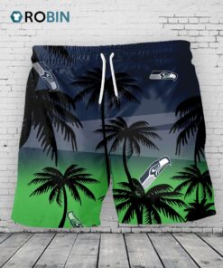 Seattle Seahawks Hawaiian Shorts Coconut Tree Seattle Seahawks Hawaiian Shorts Coconut Tree