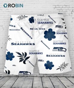 Seattle Seahawks Hawaiian Shorts Tropical Beach Seattle Seahawks Hawaiian Shorts Tropical Beach