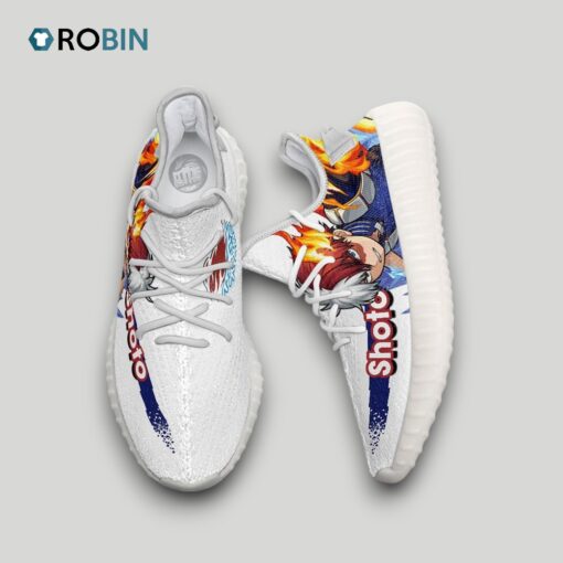 Shoto Todoroki Shoes Custom My Hero Academia Anime YZ Boost Sneakers