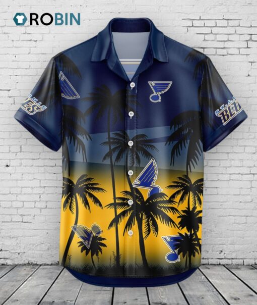 St. Louis Blues Hawaiian Shirt Coconut Tree