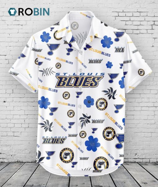 St. Louis Blues Hawaiian Shirt Tropical Beach