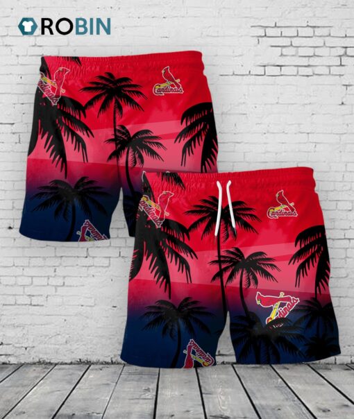 St. Louis Cardinals Hawaiian Shorts Coconut Tree