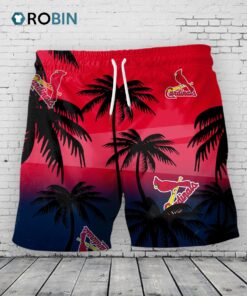 St. Louis Cardinals Hawaiian Shorts Coconut Tree