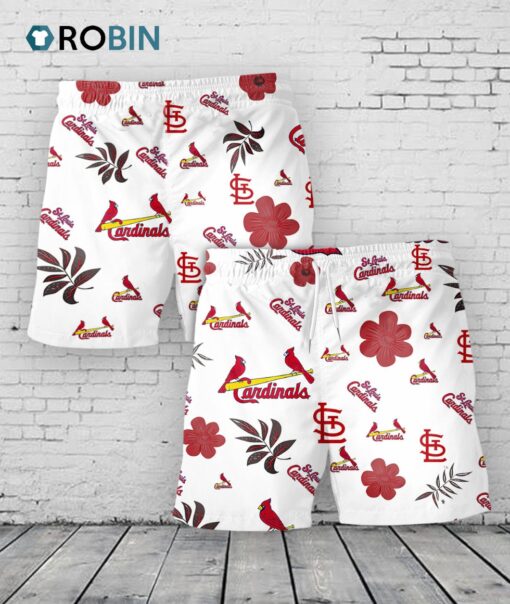 St. Louis Cardinals Hawaiian Shorts Tropical Beach