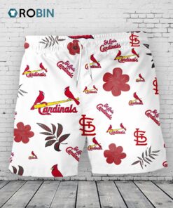 St. Louis Cardinals Hawaiian Shorts Tropical Beach