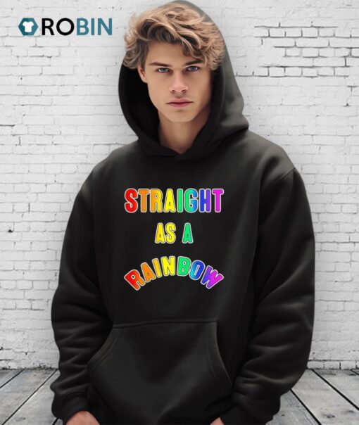 Straight As A Rainbow Lgbt Pride Month 2025 Shirt