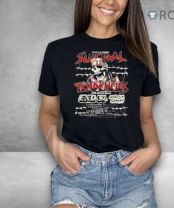 Suicidal Tendencies Live Tour 2025 For Usa Tour Grunge Punk Style Skeleton St Cap With Barbed Wire Background Shirt