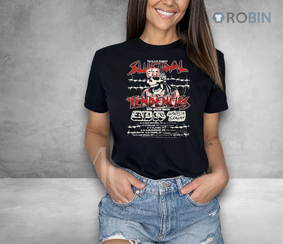 Suicidal Tendencies Live Tour 2025 For Usa Tour Grunge Punk Style Skeleton St Cap With Barbed Wire Background Shirt Suicidal Tendencies Live Tour 2025 For Usa Tour Grunge Punk Style Skeleton St Cap With Barbed Wire Background Shirt