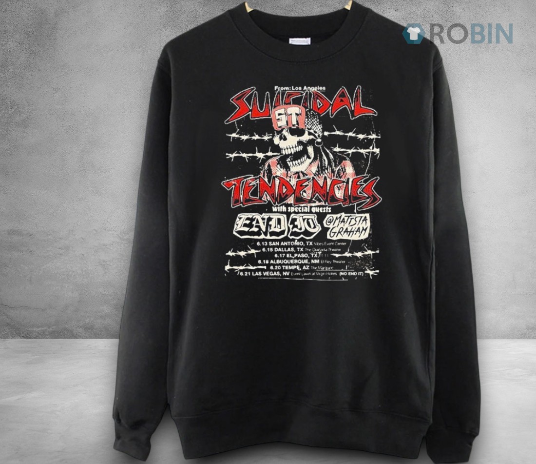 Suicidal Tendencies Live Tour 2025 For Usa Tour Grunge Punk Style Skeleton St Cap With Barbed Wire Background Shirt Suicidal Tendencies Live Tour 2025 For Usa Tour Grunge Punk Style Skeleton St Cap With Barbed Wire Background Shirt