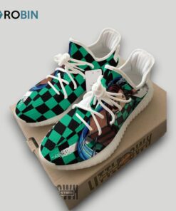 Tanjiro Kamado Shoes Custom KNY Anime YZ Boost Sneakers Tanjiro Kamado Shoes Custom KNY Anime YZ Boost Sneakers