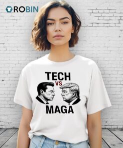 Tech Maga Elon Musk Vs Donald Trump Face Off Shirt Tech Maga Elon Musk Vs Donald Trump Face Off Shirt