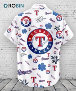 Texas Rangers Hawaiian Shirt Tropical Beach