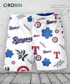 Texas Rangers Hawaiian Shorts Tropical Beach