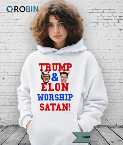 Trump And Elon Worship Satan 2025 Shirt