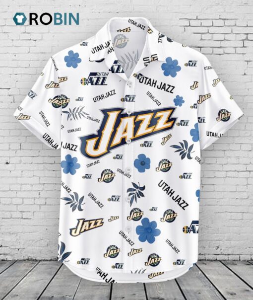 Utah Jazz Hawaiian Shirt Tropical Beach