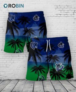 Vancouver Canucks Hawaiian Shorts Coconut Tree