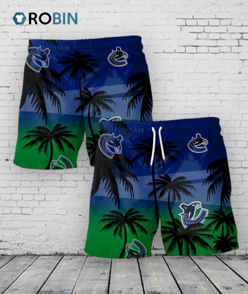 Vancouver Canucks Hawaiian Shorts Coconut Tree
