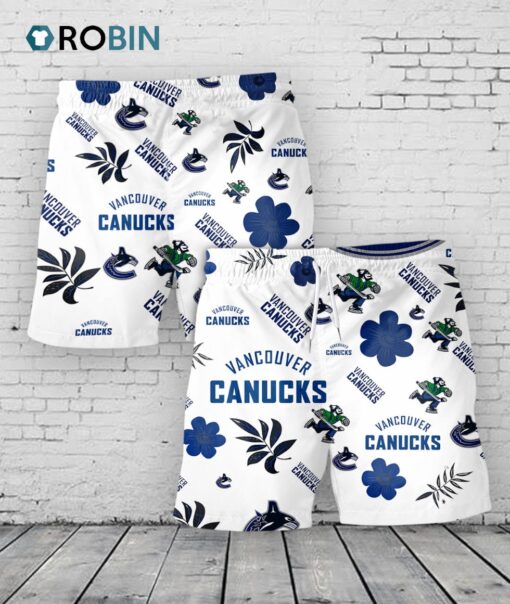Vancouver Canucks Hawaiian Shorts Tropical Beach