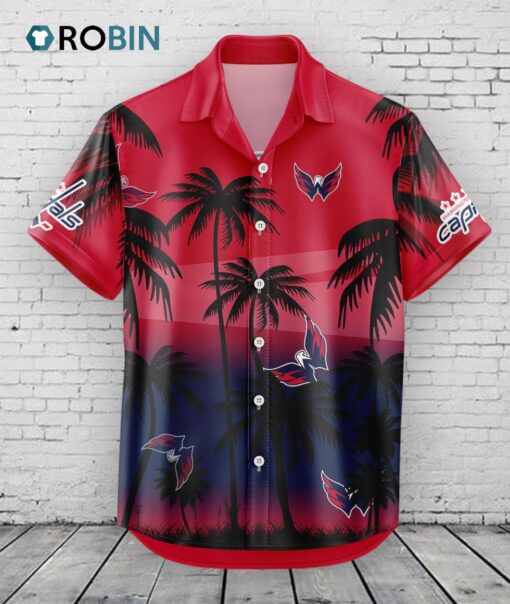 Washington Capitals Hawaiian Shirt Coconut Tree