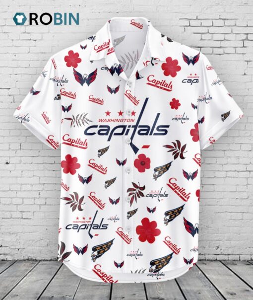 Washington Capitals Hawaiian Shirt Tropical Beach