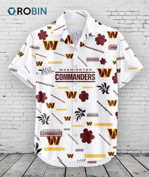Washington Commanders Hawaiian Shirt Tropical Beach