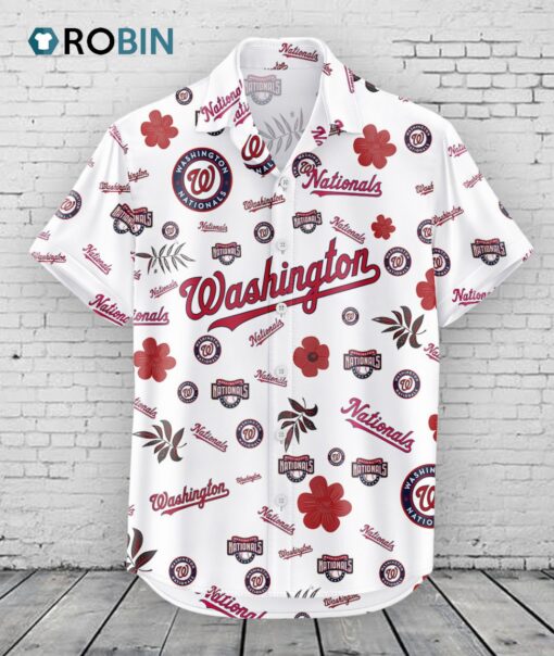 Washington Nationals Hawaiian Shirt Tropical Beach