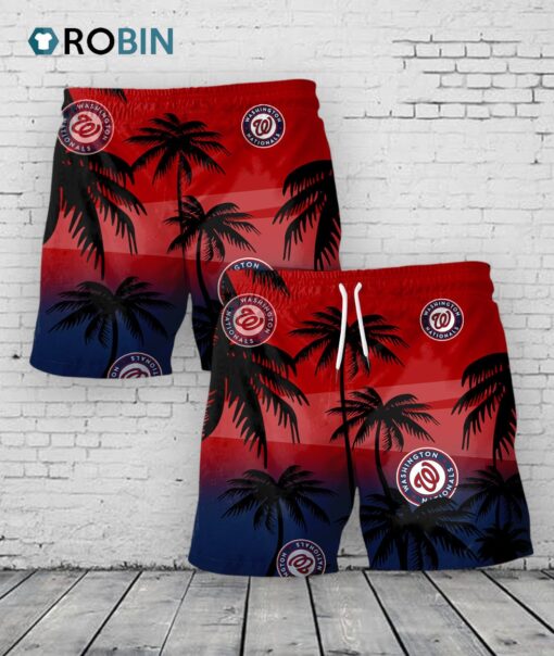 Washington Nationals Hawaiian Shorts Coconut Tree
