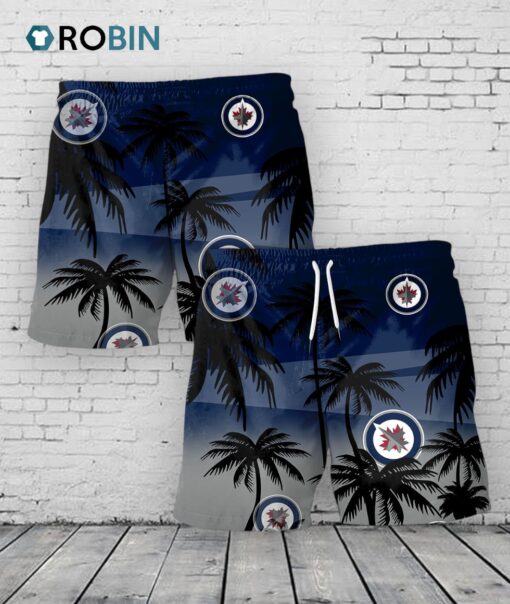 Winnipeg Jets Hawaiian Shorts Coconut Tree