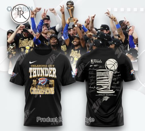 20 Oklahoma City Thunder 25 Finals Champions Hoodie   Black