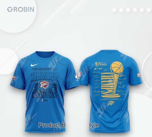 20 Oklahoma City Thunder 25 Finals Champions Hoodie   Blue
