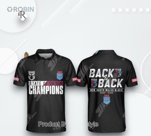 2024 2025 Back To Back New South Wales Blues State Of Origin Champions Special Edition Polo Shirt