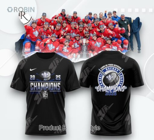 2025 America Hockey League Champions Lions De Trois Rivieres 3D Printed Shirt (Hoodie, Shirt, Sweatshirt)   Black