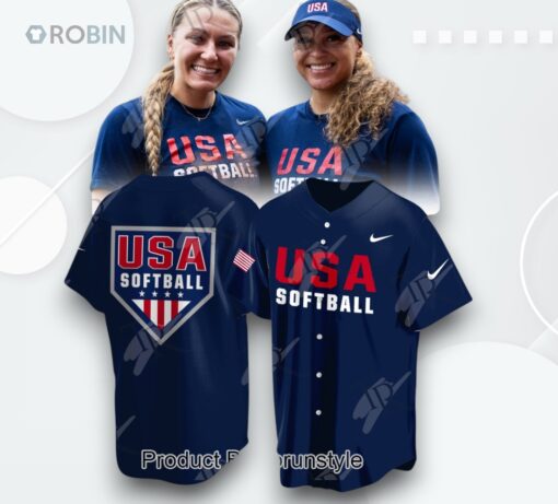 2025 Champions USA Softball Team Limited Edition Baseball Jersey   Navy
