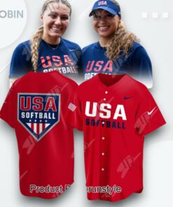 2025 Champions USA Softball Team Limited Edition Baseball Jersey   Red