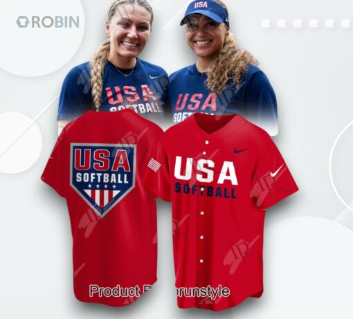 2025 Champions USA Softball Team Limited Edition Baseball Jersey   Red