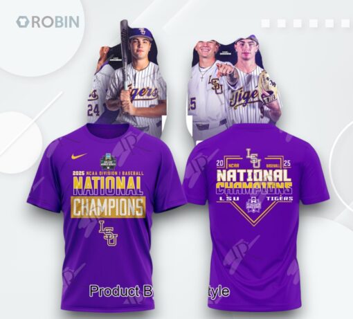 2025 NCAA Division I Men’s Baseball National Champions LSU Tigers 8 Time Hoodie