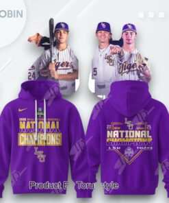 2025 NCAA Division I Men’s Baseball National Champions LSU Tigers 8 Time Hoodie