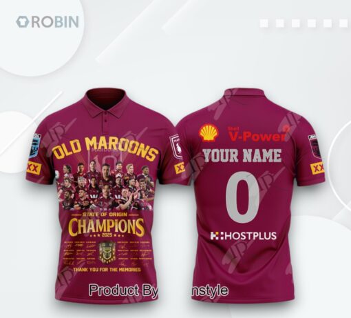 2025 Old Queensland Maroons State Of Origin Champions Limited Edition Polo Shirt