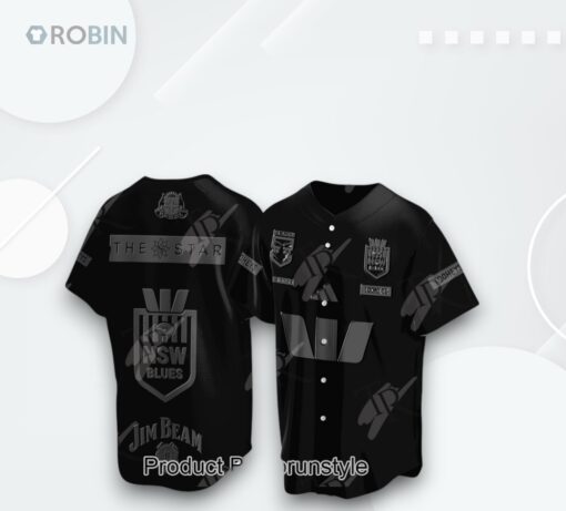 2025 The Star X New South Wales Blues Black Shirt Limited Edition Baseball Jersey