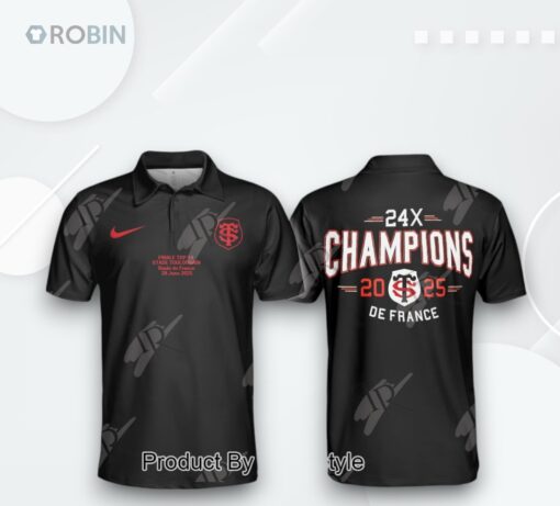 24X Champions De France 2025 Stade Toulousain Limited Edition Polo Shirt